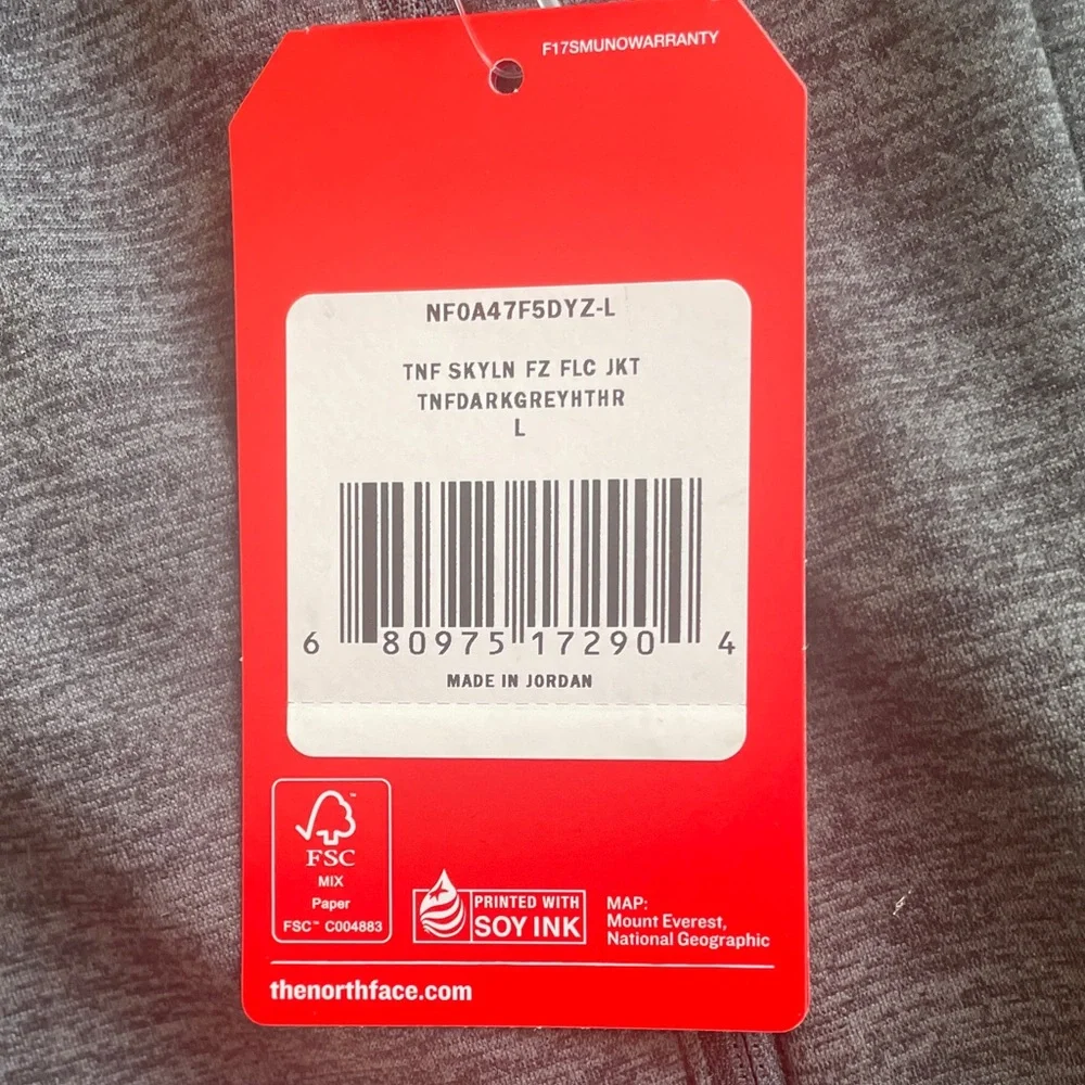 NWT The North Face Charcoal Full-Zip Jacket - Picture 5 of 7